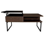 Mesa de Centro 5G Coñac y Wengue 105.1x45.7cm Rectangular Extensible con Compartimiento - MESAS DE CENTRO | Bylmo