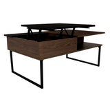 Mesa de Centro 5G Coñac y Wengue 105.1x45.7cm Rectangular Extensible con Compartimiento - MESAS DE CENTRO | Bylmo