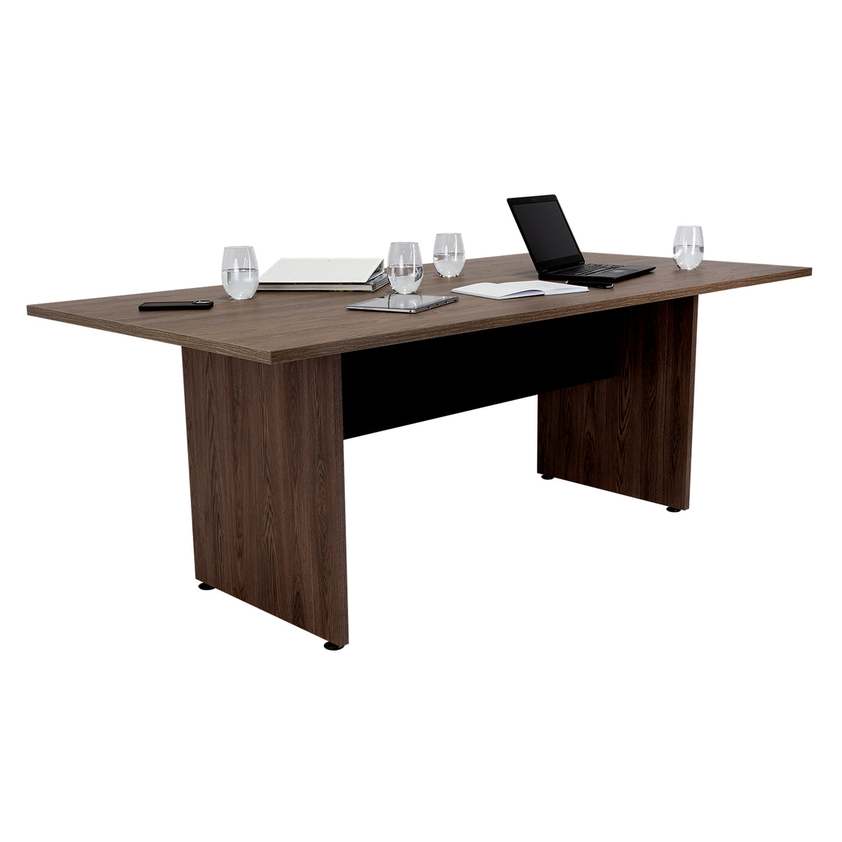 Mesa de Reunión Home Office Wengue y Coñac 200x75cm sin Cajones - ESCRITORIOS | Bylmo