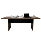 Mesa de Reunión Home Office Wengue y Coñac 200x75cm sin Cajones - ESCRITORIOS | Bylmo