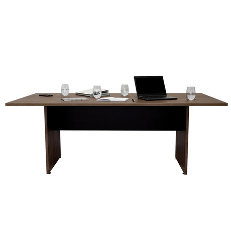 Mesa de Reunión Home Office Wengue y Coñac 200x75cm sin Cajones - ESCRITORIOS | Bylmo
