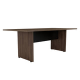 Mesa de Reunión Home Office Wengue y Coñac 200x75cm sin Cajones - ESCRITORIOS | Bylmo