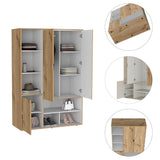 Closet Sleep Duna y Blanco 120x178cm con Seis Compartimientos y con Tres Puertas - BARES | Bylmo