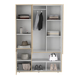 Closet Sleep Duna y Blanco 120x178cm con Seis Compartimientos y con Tres Puertas - BARES | Bylmo