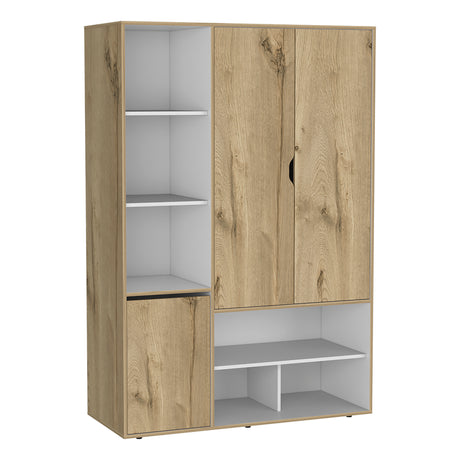 Closet Sleep Duna y Blanco 120x178cm con Seis Compartimientos y con Tres Puertas - BARES | Bylmo