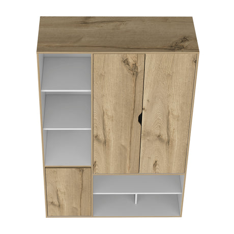 Closet Sleep Duna y Blanco 120x178cm con Seis Compartimientos y con Tres Puertas - BARES | Bylmo