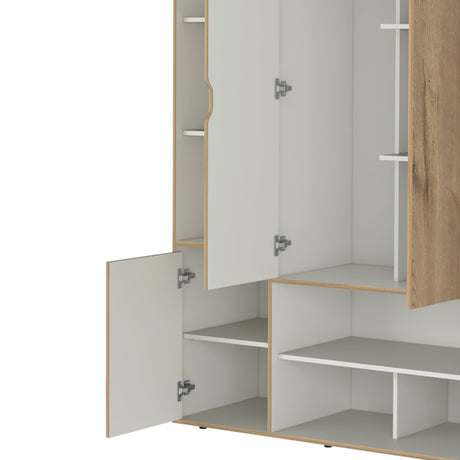 Closet Sleep Duna y Blanco 120x178cm con Seis Compartimientos y con Tres Puertas - BARES | Bylmo