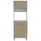 Módulo Microondas Kitchen 60 Blanco y Rovere 60x169cm con Un Cajón y con Cuatro Puertas - ALACENAS Y MUEBLES MICROONDAS | Bylmo