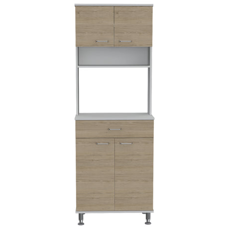 Módulo Microondas Kitchen 60 Blanco y Rovere 60x169cm con Un Cajón y con Cuatro Puertas - ALACENAS Y MUEBLES MICROONDAS | Bylmo