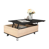 Mesa de Centro 5G Wengue y Rovere 80x29cm Rectangular Extensible con Compartimiento - MESAS DE CENTRO | Bylmo