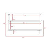 Mesa de Centro 5G Wengue y Rovere 80x29cm Rectangular Extensible con Compartimiento - MESAS DE CENTRO | Bylmo