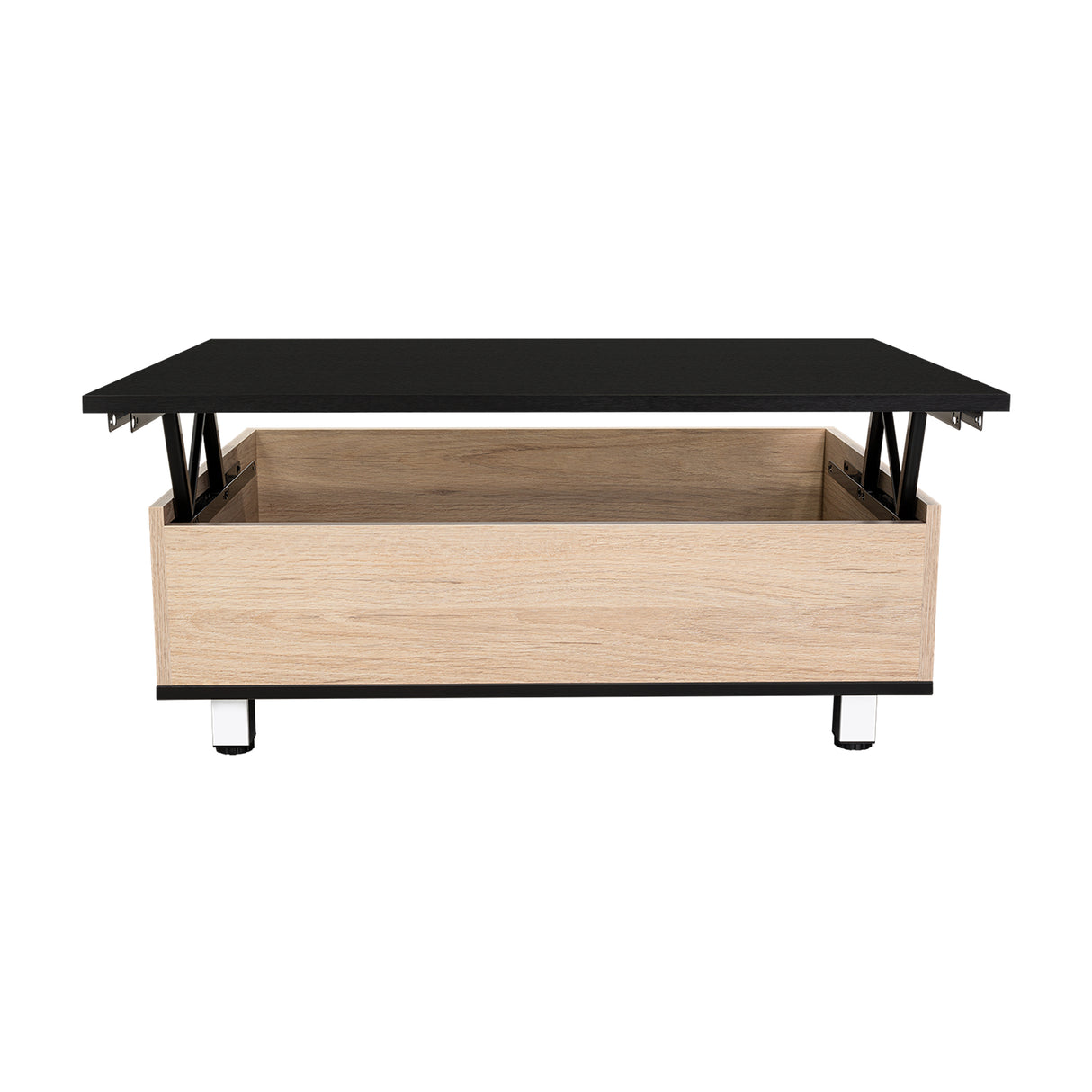 Mesa de Centro 5G Wengue y Rovere 80x29cm Rectangular Extensible con Compartimiento - MESAS DE CENTRO | Bylmo