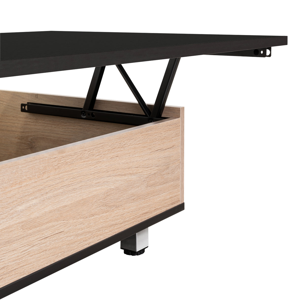 Mesa de Centro 5G Wengue y Rovere 80x29cm Rectangular Extensible con Compartimiento - MESAS DE CENTRO | Bylmo