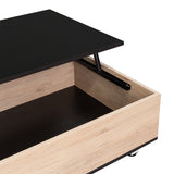 Mesa de Centro 5G Wengue y Rovere 80x29cm Rectangular Extensible con Compartimiento - MESAS DE CENTRO | Bylmo