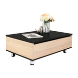 Mesa de Centro 5G Wengue y Rovere 80x29cm Rectangular Extensible con Compartimiento - MESAS DE CENTRO | Bylmo