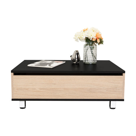 Mesa de Centro 5G Wengue y Rovere 80x29cm Rectangular Extensible con Compartimiento - MESAS DE CENTRO | Bylmo