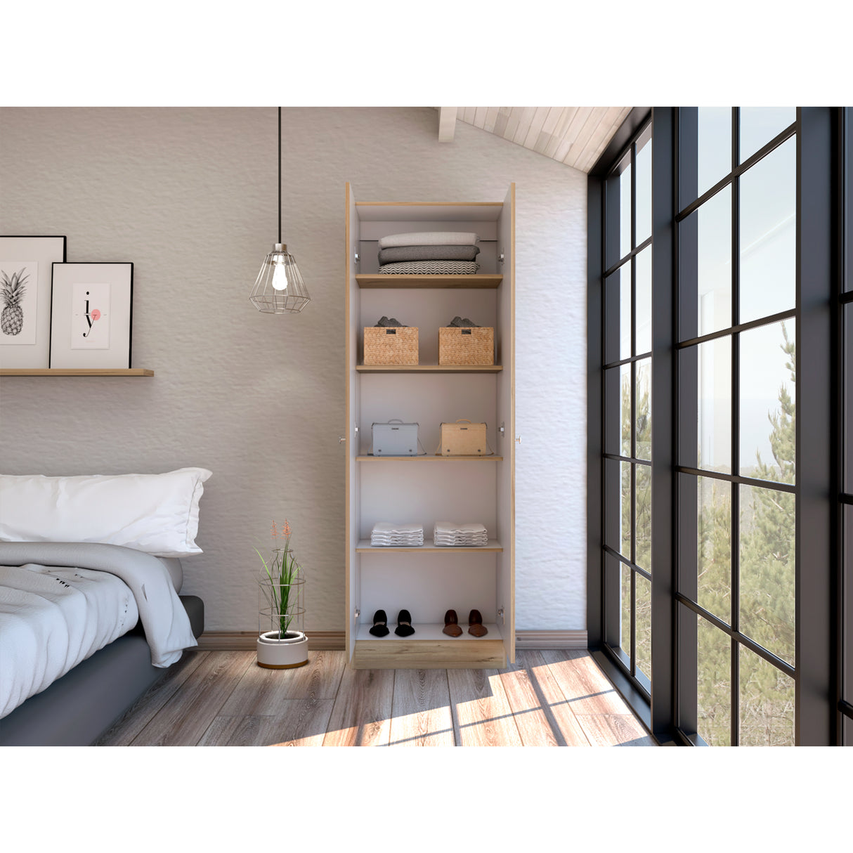 Closet Home Duna y Blanco 60x180cm con Dos Puertas - CLOSETS | Bylmo