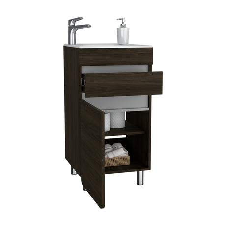 Mueble para Lavamanos Aluvia Habano 44.5x85cm Individual sin Lavamanos y con Una Puerta - MUEBLES PARA LAVAMANOS | Bylmo