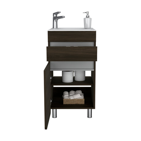 Mueble para Lavamanos Aluvia Habano 44.5x85cm Individual sin Lavamanos y con Una Puerta - MUEBLES PARA LAVAMANOS | Bylmo