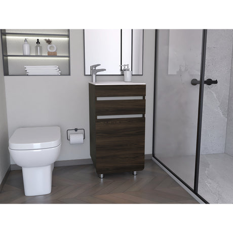 Mueble para Lavamanos Aluvia Habano 44.5x85cm Individual sin Lavamanos y con Una Puerta - MUEBLES PARA LAVAMANOS | Bylmo