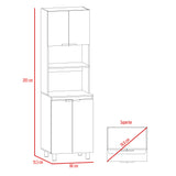 Módulo Microondas Fendi Blanco y Rovere 60x205cm sin Cajones y con Cuatro Puertas - ALACENAS Y MUEBLES MICROONDAS | Bylmo