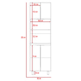 Módulo Microondas Fendi Blanco y Rovere 60x205cm sin Cajones y con Cuatro Puertas - ALACENAS Y MUEBLES MICROONDAS | Bylmo