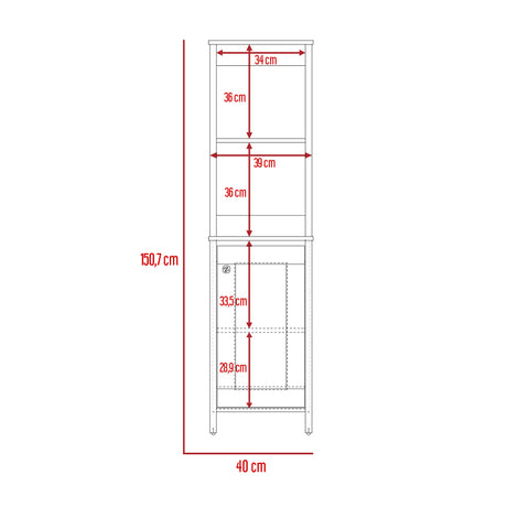Optimizador de Baño Blanco 40x150.7cm sin Cajones y con Un Entrepaño - Muebles para Baño | Bylmo