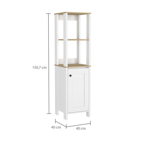 Optimizador de Baño Blanco 40x150.7cm sin Cajones y con Un Entrepaño - Muebles para Baño | Bylmo