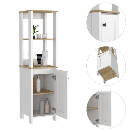 Optimizador de Baño Blanco 40x150.7cm sin Cajones y con Un Entrepaño - Muebles para Baño | Bylmo