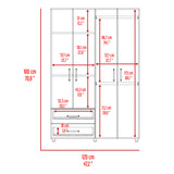 Closet Ankora Ceniza 120x180cm con 2 Cajones con 2 Entrepaños - Closets | Bylmo