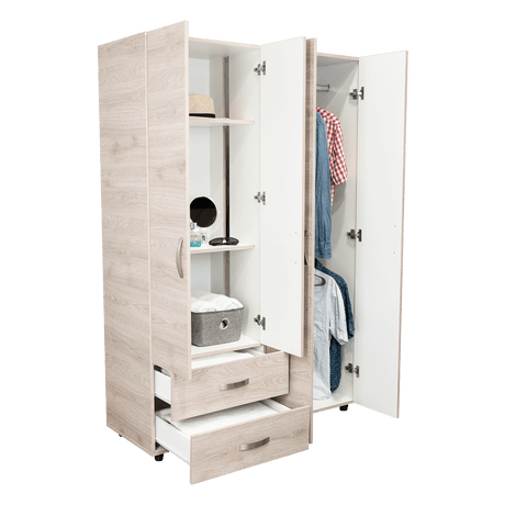 Closet Ankora Ceniza 120x180cm con 2 Cajones con 2 Entrepaños - Closets | Bylmo