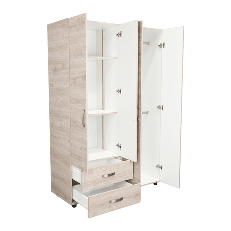 Closet Ankora Ceniza 120x180cm con 2 Cajones con 2 Entrepaños - Closets | Bylmo