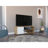 Rack de TV Noah Macadamia 120x44cm Para TV Hasta 55 Pulgadas con Un Cajón - Muebles de TV | Bylmo