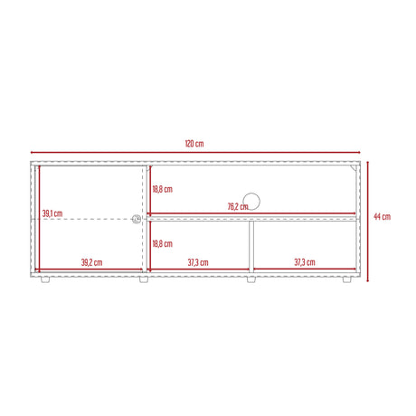 Rack de TV Noah Macadamia 120x44cm Para TV Hasta 55 Pulgadas con Un Cajón - Muebles de TV | Bylmo