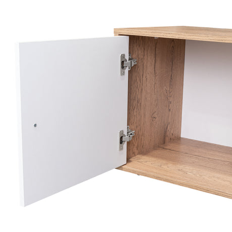 Rack de TV Noah Macadamia 120x44cm Para TV Hasta 55 Pulgadas con Un Cajón - Muebles de TV | Bylmo