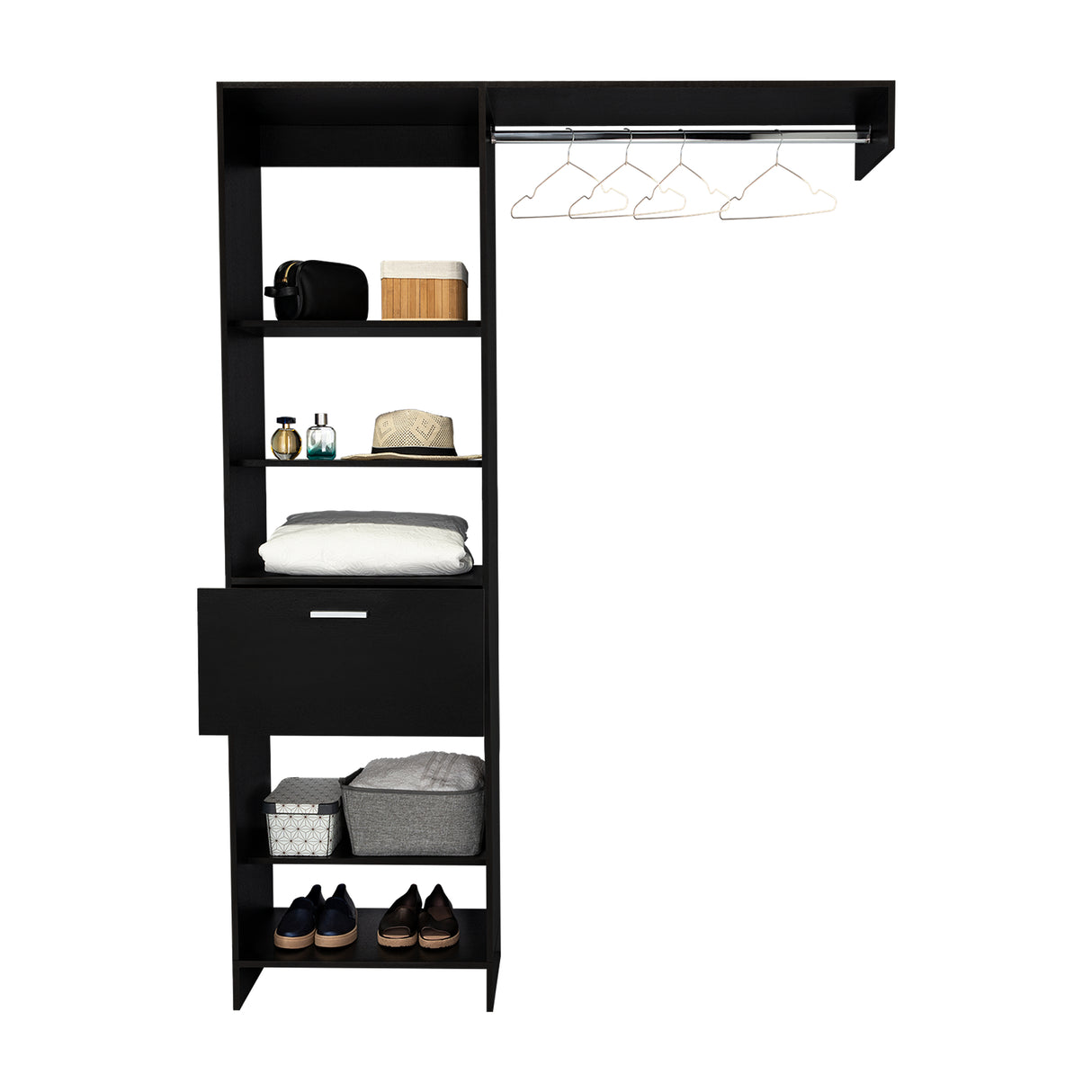 Closet Manchester Wengue 150x210cm con 1 Cajones con 4 Entrepaños - Closets | Bylmo