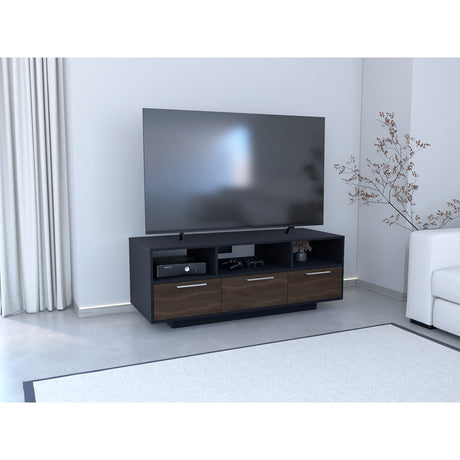 Rack de TV Wema Wengue 130x49cm Para TV Hasta 58 Pulgadas con Tres Cajones - Muebles de TV | Bylmo