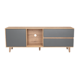 Rack de TV Salem Macadamia 158x60cm Para TV Hasta 65 Pulgadas con Tres Cajones y con Patas - Muebles de TV | Bylmo