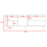 Rack de TV Salem Macadamia 158x60cm Para TV Hasta 65 Pulgadas con Tres Cajones y con Patas - Muebles de TV | Bylmo