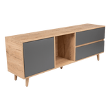 Rack de TV Salem Macadamia 158x60cm Para TV Hasta 65 Pulgadas con Tres Cajones y con Patas - Muebles de TV | Bylmo