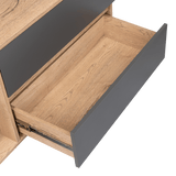 Rack de TV Salem Macadamia 158x60cm Para TV Hasta 65 Pulgadas con Tres Cajones y con Patas - Muebles de TV | Bylmo