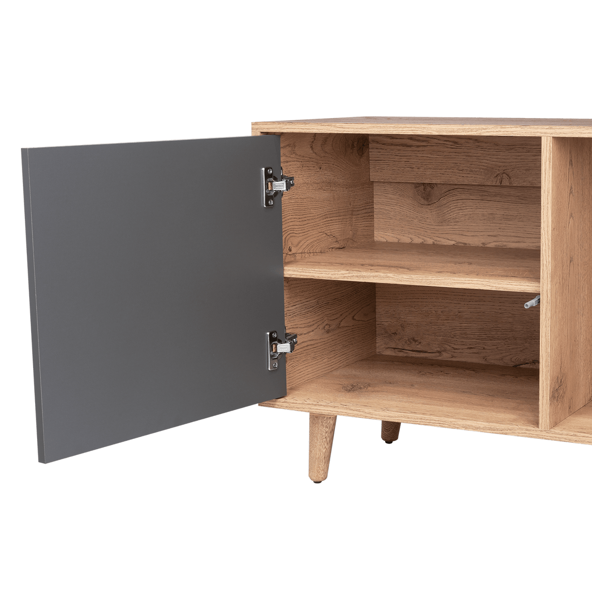 Rack de TV Salem Macadamia 158x60cm Para TV Hasta 65 Pulgadas con Tres Cajones y con Patas - Muebles de TV | Bylmo