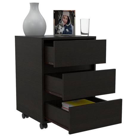 Cajonera Office Wengue 46.4x66cm De Tres Hileras con Tres Cajones - CAJONERAS Y COMODAS | Bylmo