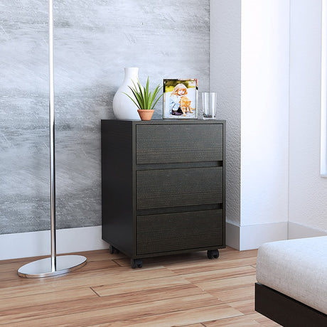 Cajonera Office Wengue 46.4x66cm De Tres Hileras con Tres Cajones - CAJONERAS Y COMODAS | Bylmo