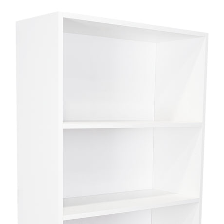 Biblioteca Lisa Plus Blanco 63x180cm Rectangular con Cinco Compartimientos y Tres Entrepaños - BIBLIOTECAS Y ESTANTERIAS | Bylmo