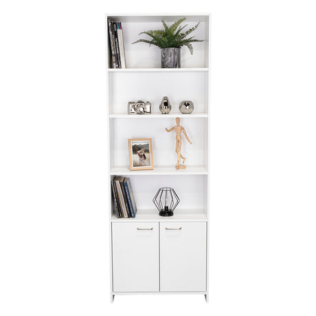 Biblioteca Lisa Plus Blanco 63x180cm Rectangular con Cinco Compartimientos y Tres Entrepaños - BIBLIOTECAS Y ESTANTERIAS | Bylmo