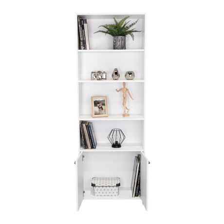 Biblioteca Lisa Plus Blanco 63x180cm Rectangular con Cinco Compartimientos y Tres Entrepaños - BIBLIOTECAS Y ESTANTERIAS | Bylmo