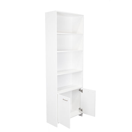 Biblioteca Lisa Plus Blanco 63x180cm Rectangular con Cinco Compartimientos y Tres Entrepaños - BIBLIOTECAS Y ESTANTERIAS | Bylmo