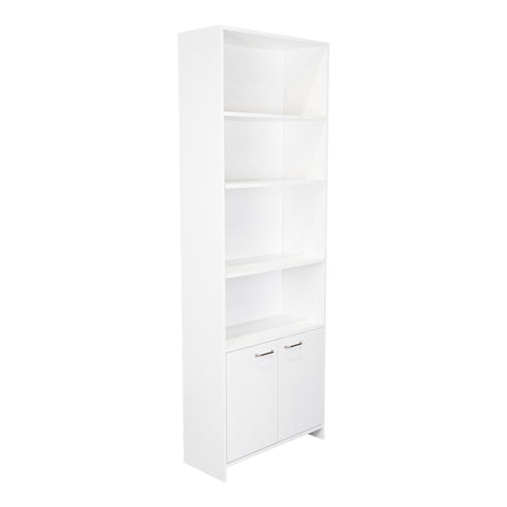 Biblioteca Lisa Plus Blanco 63x180cm Rectangular con Cinco Compartimientos y Tres Entrepaños - BIBLIOTECAS Y ESTANTERIAS | Bylmo