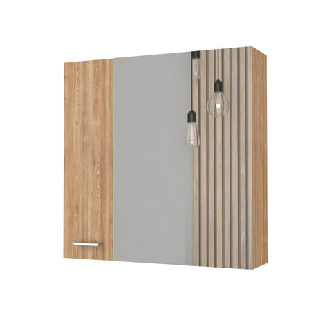 Gabinete de Baño Barcelona Miel 60x60cm Rectangular con Espejo y con Dos Puertas - GABINETES DE BANHO | Bylmo